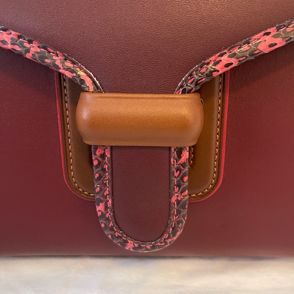 Coach Courier Carryall In Colorblock Leather With Snakeskin Detail - Picture 10 of 14